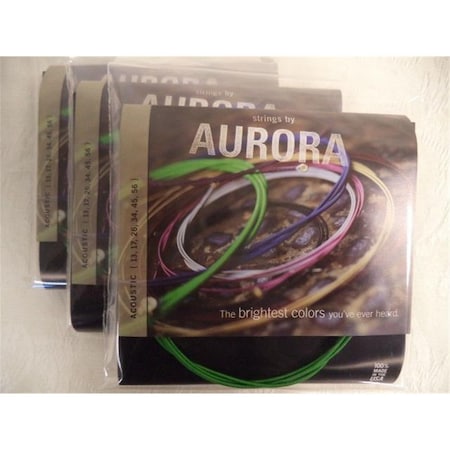Aurora Premium Acoustic 13 Gauge Guitar Strings Light- Luminescent Green AURLUMGRNA-13